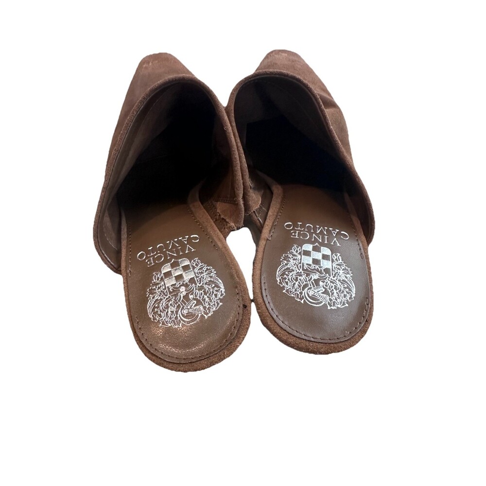 Vince Camuto VC-Carlie Block Heel Pointed Toe Dress Mules Reishi Silky Suede 7.5 - Picture 6 of 9